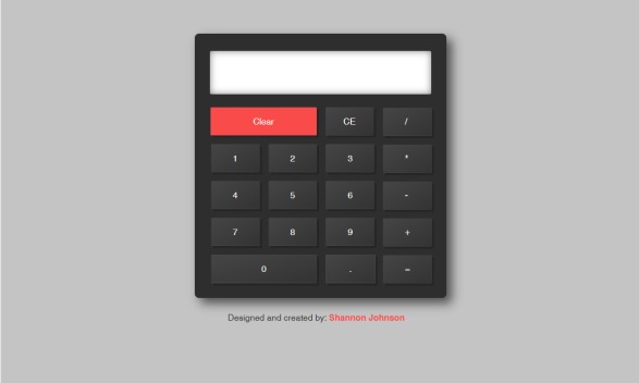JavaScript Calculator Website Snapshot