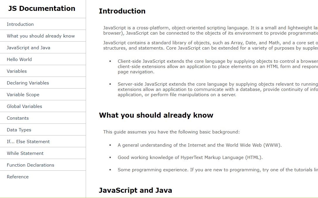 Technical Documentation Page